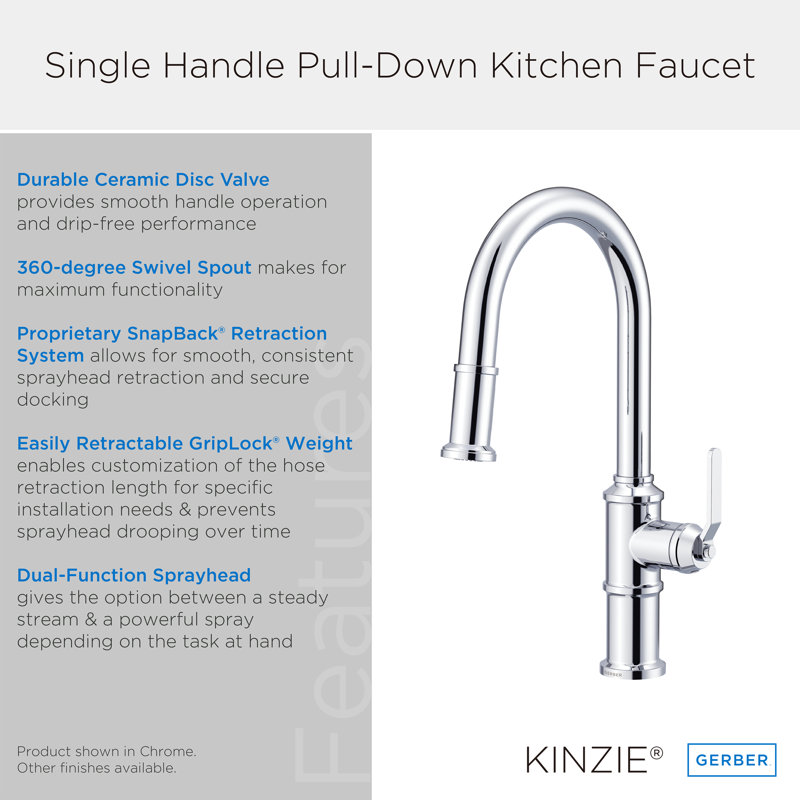 Gerber Kinzie Pull Down Kitchen Faucet Wayfair